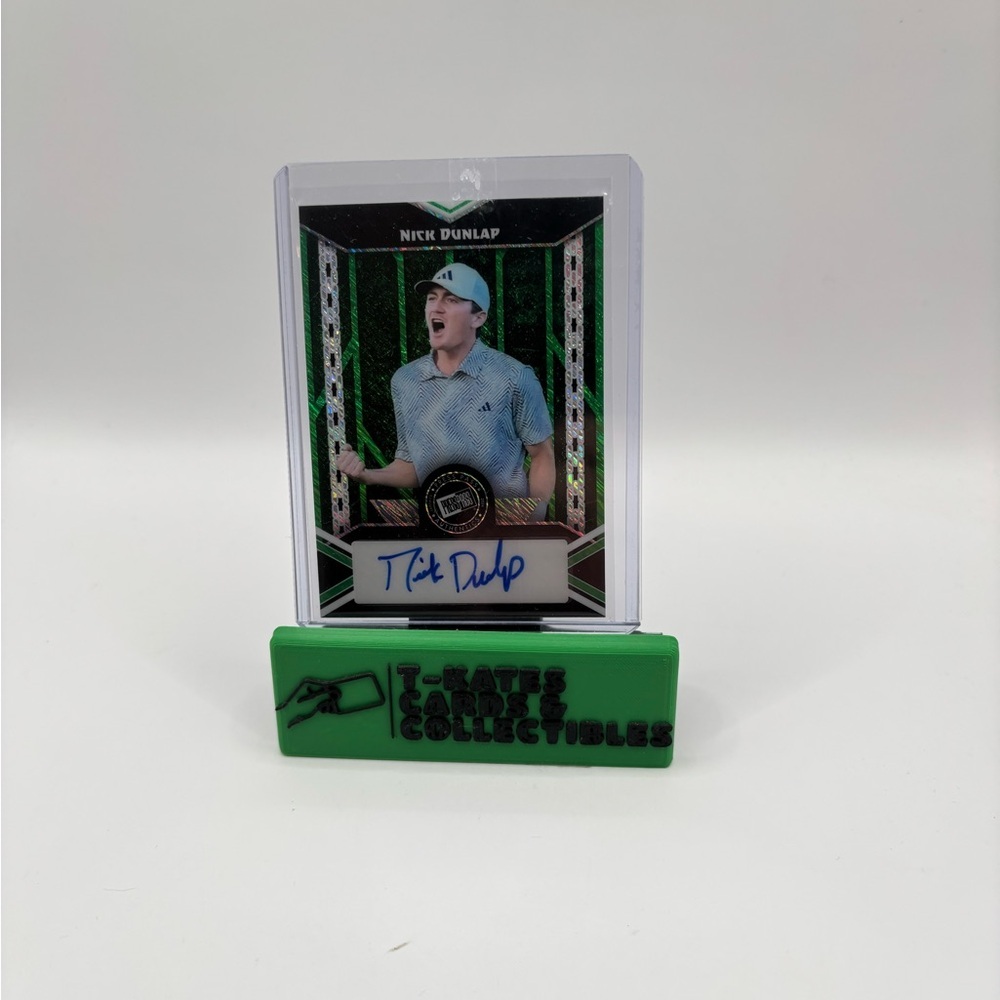 2024 Leaf Nick Dunlap Press Pass, Green Shimmer Auto 6/7 #20A-ND1.